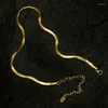 Choker Dainty Gold Snake 3mm Elastyczny Naszyjnik łańcucha płaskiego jodełka dla kobiet 2022 Sprzedaż biżuterii ze stali nierdzewnej