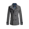 Trench da uomo Autunno Inverno Cappotto Nero Moda coreana Lana Casual Giacche da uomo in lana Cappotto 2022 Abbigliamento uomo Giacca maschile