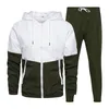 Mens Casual Set New Tracksuit Men Primavera Autumn Harajuku Male Running Jogger 2pc Desentaque cal￧as Pontas de retalhos Roupas de retalhos