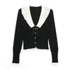 Femmes Vestes INSRPLS Femmes Mode Avant Noeud Papillon Semi-transparent Tricot Cardigan Pull Vintage Col En V À Manches Longues Vêtements De Dessus Pour Femmes Chic Hauts 220930