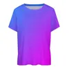 Skjorta Pink Miami Ombre T Aqua Blue Gradient Funny S Short Sleeve Street Fashion Tshirt Beach Graphic Tops Plus Size 5xl