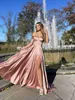 Party Dresses Mandylandy Women Elegant Satin Mermaid Evening Dress Fashion Sexy Off Shoulder High Waist Corset Halter Slit Party Formal Dress T220930