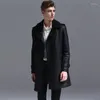 Men's Trench Coats Suede Leather Coat Men Windbreaker Warm Winter Cloak Mens Long Plus Size 5xl 6xl Male Overcoat Korean Style Clothing
