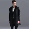 Men039s Trench Coats Suede Leather Coat Men Windbreaker Warm Winter Cloak Mens Long Plus Size 5xl 6xl Male Overcoat Korean Styl6275743