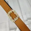 Ceintures de luxe diamant en cuir véritable ceinture femmes mode peau de vache brillante boucle carrée femme jean robe ceinture 2022