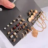 Kolczyki stadniskie geometryczne proste zestawy kryształów perłowych dla kobiet bohemian heart 2022 modne akcesoria biżuteria