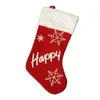 Kerstdecoraties Kousen 19 inch Classic Red and White Pluche Stocking Candy Gift Bag voor Family Holiday Kerstfeestje