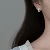 Boucles d'oreilles créoles mode coréenne argent marguerite blanc Simple fleur frais et belle boucle d'oreille pour femmes bijoux cadeaux de fête de mariage