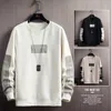 New Sweatshirt Men Hip Hop Casual Harajuku Hoodies Japanese Streetwear Autumn Mens O-Neck Pullover Sweatshirts Solid Color Print