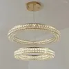 Lampadari Moderni 2 strati Lampadario di cristallo Plafoniere Oro cromato Soggiorno Decorazione Sala da pranzo