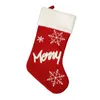 Kerstdecoraties Kousen 19 inch Classic Red and White Pluche Stocking Candy Gift Bag voor Family Holiday Kerstfeestje