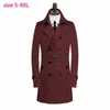 Hommes Trench Coats Arrivée Automne Hiver Hommes Coupe-Vent Long Style Double Boutonnage Mode Casual Manteau Haute Qualité Plus La Taille S-8XL9XL