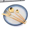 Conjuntos de talheres TERPRUN 24PCS Conjunto de talheres de ouro laranja de aço inoxidável espelho de mesa de mesa ocidental Fork Spoons Spuoons Kitchen Dinner