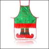 Förkläden 50x70 cm juldekorationer för Home Santa Claus förkläde Xmas Decor Noel Navidad Nyårsgåva Drop Delivery NerdsRopeBags500MG DHWT1