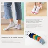 Chaussettes pour hommes 10 paires/lot hommes été mode couleur unie lettre cheville haute qualité élastique maille respirant déodorant court