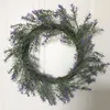 Fleurs décoratives 17 pouces Artificielle Violet Lavande Plantes Couronnes Décor À La Maison Guirlande De Mariage Fournitures Heurtoir Pendentif Fenêtre Décoration