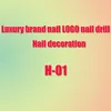 Present Wrap 10st/Set 2022 3D Sj￤lvh￤ftande pappersvarum￤rke Logo Design Nail Art Standard DIY Gold Manicure Accessories