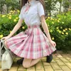 Ensembles de vêtements robes d'école Jk uniforme filles chemise blanche jupe rose cravate à manches courtes marine costume de marin Anime forme haute XL