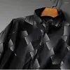 Männer Jacken Stehkragen Männlichen Luxus Allover Gedruckt Zipper Casual Herren Mäntel Mode Lose Schwarz Business Mann Jacke 4XL