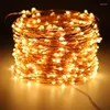 Stringhe LED String Light 30M 50M 100M Street Ghirlanda Natale Fata Lampada Decorazione Bianco caldo Stellato per la casa di nozze all'aperto