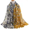 Scarves Winter Fashion Sjaal Shawl Cotton Thick Big Size Plaid Women Scarf Golden Silver Lurex Flower Printed Warm Wrap Cape Femme