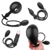 Massager giocattolo gonfiabile Enorme pompa anale plug a spina silicone perle in acciaio di dilatatore a sfera di dilatazione bdsm ritenzione espandibile button g spot giocattoli sessuali