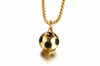 Подвесные ожерелья модная модная модная нержавеющая сталь пара круглый ожерелье Мужчины очаровывать золотой футбол для женщин подвески унисекс
