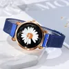 ساعات المعصم 2022 Little Daisy Pattern Ladies Casual Quartz Watch Lazy Milan Strap Simple