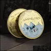 الفنون والحرف الأخرى Santa Coins Gold Coins Decorations Massected Printing Snowman Gift Medal Medal Bdebag DHM0V