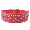 Hundehalsbänder, schwarz, rot, rosa, Farbe, Pu-Leder, Pilz-Spitzen-Welpen-Halskette, besetztes Haustier-Halsband, verstellbar