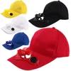 Berets Hat toppade solenergi Fan unisex sommar utomhussporter f￶r cykling camping Inga batterier kr￤vs