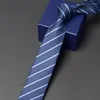 Bow Ties Classical Black Stripred Tie 2022 Brand High Quality Men Business Work Necktie Fashion Formal 6CM Slim For