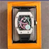 n Fabrik Multifunktion Superclone Luxury Mens Mechanics Watches Mills Wristwatch RM026 Diamond Silver Case Synlig rörelse Snake Carving Irqg YFV8I 7IH4