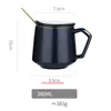 Kubki kubki z okładką łyżka kreatywna duża pojemność ceramiczna kawa Puchanie Puchar Kobieta Mężczyzna biuro para domu mleko herbaty 380 ml