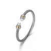 Cruz abierta joyería de diseño ed Cable pulsera brazalete para hombre marca brazaletes encanto para mujer brazalete alambre vintage en forma de C oro de lujo P2275