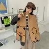 Scarves Korean fashion Wool Knitted Scarf cute cat Pashmina Shawl Womens Winter warm Foulard for Female 220930