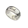 Band Rings antique blind for love fearless ring women's wide flower bird