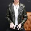 Herrjackor 2022 Autumn Leather Jacket Youth Korean Version Trend Enkel Slim Baseball Collar Pu Coat Men's Motorcykel