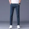 Men's Pants 6 Color Men Casual 2022 Autumn And Spring Cotton Straight Elastic Trousers Brand Red Blue Grey Khaki Large Size 38