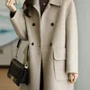 Giacche da donna Cappotto di marca famoso cappotto di lana medio e lungo donna autunno inverno versione coreana cappotto di lana temperamento sciolto 220930