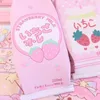 Storage Bags Lovely Pink Strawberry Milk Model Pencil Case Stationery