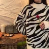 Women's Sweaters 2022 Woman Pullover Striped Spring Autumn Zebra Print Oversized Sweater Women Winter Loose Knitted Lazy Oaf Top