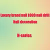 Present Wrap 10st/Set 2022 3D Sj￤lvh￤ftande pappersvarum￤rke Logo Design Nail Art Standard DIY Gold Manicure Accessories