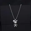 Classic Fashion cute carton rabbit Bear Pendant Necklace with titanium steel chain Ladies Daily Accessories Birthday Gifts