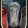 Sex Toy Massager artificial Cunt Cup Vacuum Sucking with Vibrating Ball Blowjob Transparent Rubber Vagina Toys for Men Penis Stimulator