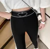 Women's Yoga panels street brand pants women Leggings Limited knit Letter Waistband elastic band Popular spring Autumn Reflecting Belt jacquard letters tight A002