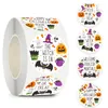 Halloween Stickers Roll Merci pour les affaires Skull Ghost Pumpkin Round enveloppes Scelco-Scel Treat Bags Party Gift Favors Decor 1223181