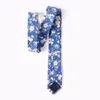 Bow Ties Mens Cotton Tie Slim Floral For Men Wedding Accessories Christmas Gifts Blue Cravate Neck