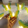 Strängar 1,5 m 10Led Butterfly LED Fairy String Lights Battery USB Operated Wedding Christmas Outdoor Room Garland Decoration