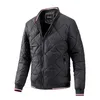 Jaqueta de inverno masculino casaco de windbreaker acolchoado com z￭per quente colarinho de beisebol de gola de beisebol masculino